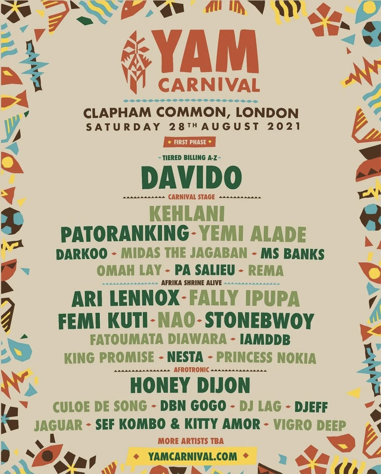 Yam Carnival timeline visual